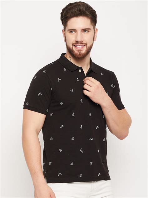 Cantabil Men Black Polo T Shirt