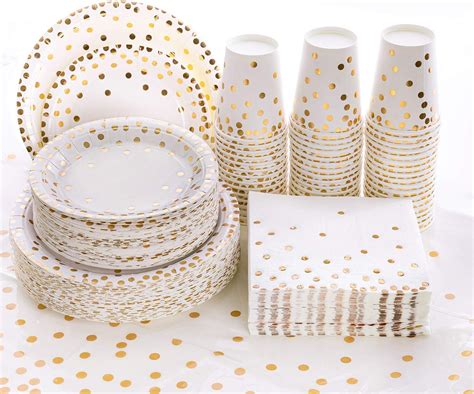 Amazon Hapray Pcs Disposable Paper Plates Gold Party Supplies