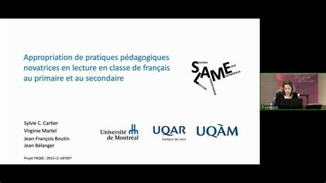 FRQSC Webinaire transfert des connaissances Écriture lecture