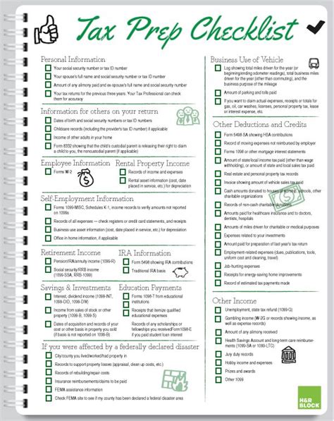 Tax Organizer Printable Tax Preparation Checklist Pdf