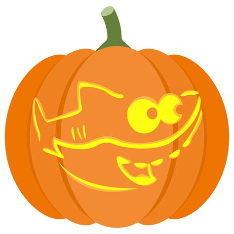 Happy Shark Pumpkin Stencil | Free Printable Papercraft Templates