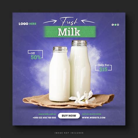 Premium Psd Milk Sale Social Media Post And Instagram Post Template