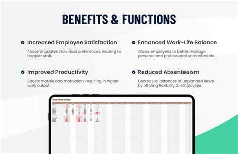 Flexible Work Schedule Template in Excel, Google Sheets - Download ...