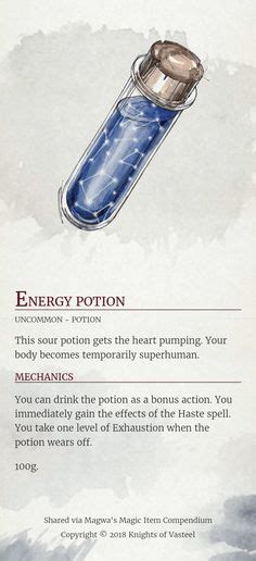 Oc Art Potion Of Water Breathing Illustration Card Dnd Dungeons