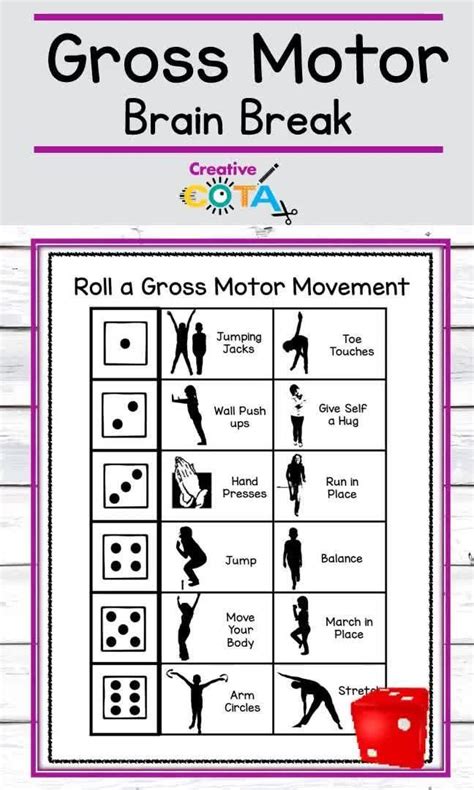 Brain Break Activity Roll A Gross Motor Movement Distance Learning