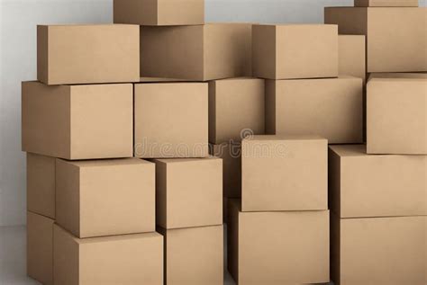 A Bunch Of Cardboard Boxes Generative Ai Stock Illustration