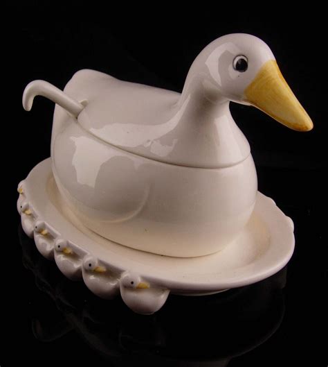 Rare Duck Gravy Boat Fitz Floyd Vintage White Etsy