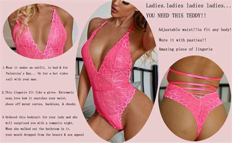 Amazon ALLureLove Lingerie Lace Bodysuit For Women Sexy Eyelash