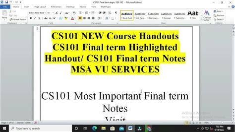 Cs101 Final Term Preparation Cs101 Final Term File Cs101 Past Papers Cs101 Final Term Exam