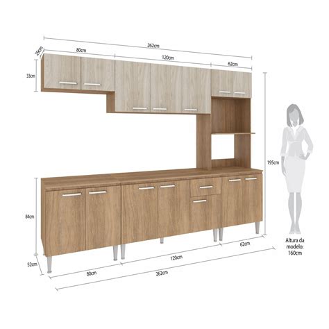 Cozinha Completa Tampo 6 Peças 14 Portas 1 Gavetas Max Fellicci