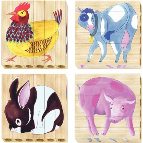 Puzzles Tubulo 4 En 1 Les Animaux De La Ferme MilBulles