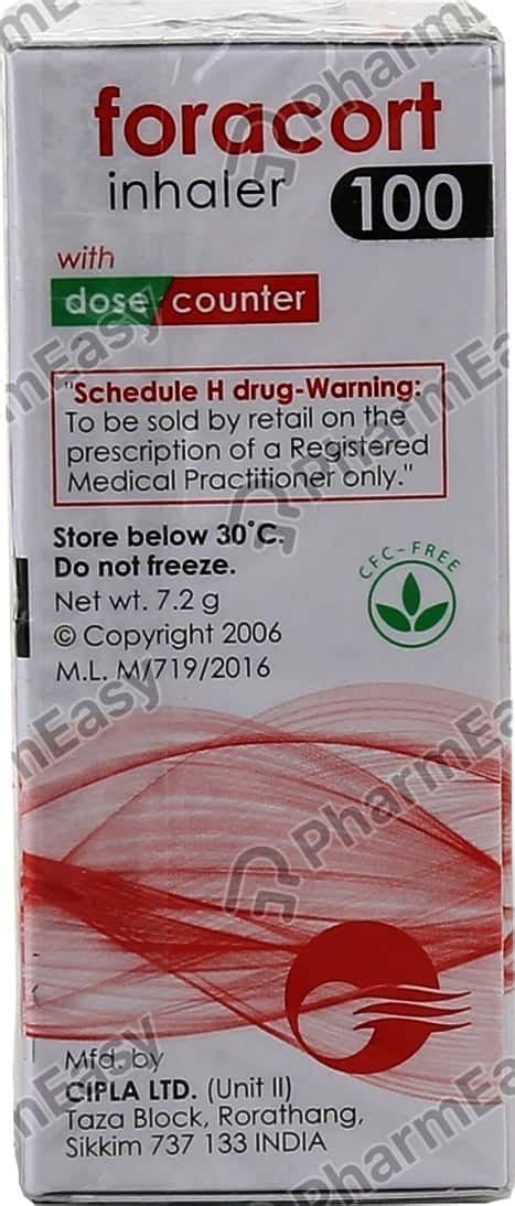 Foracort 100mcg Box Of 120md Metered Dose Inhaler Uses Side Effects