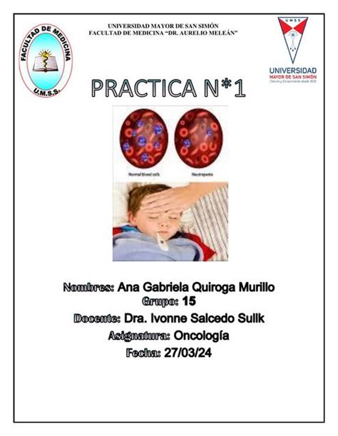 Pr Ctica Oncologia Neutropenia Febril Ana Gabriela Quiroga Murillo