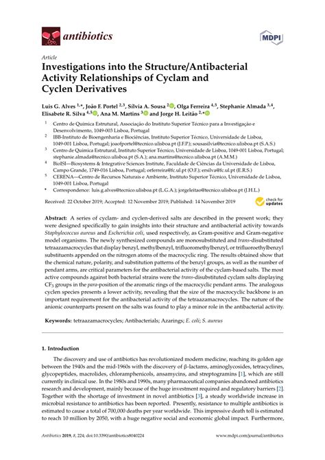 PDF Investigations Into The Structure Antibacterial Activity