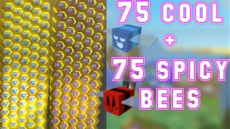 1 HIVE 75 GIFTED SPICY AND 75 COOL BEES Roblox Bee Swarm Simulator