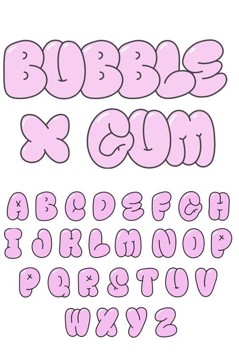 Bubble Gum Letters And Font Typography In 2024 Graffiti Lettering