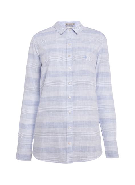 Camisa Relaxed Listrada Dudalina Feminina Camisa Relaxed