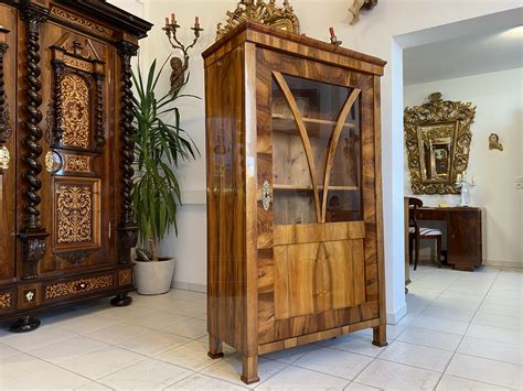 restaurierte Biedermeier Vitrine Bücherschrank Glasschrank A2435