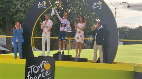 Tour De France Cerimonia Di Arrivo A Parigi Con Il Presidente Della