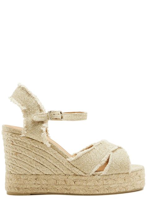 CastaÑer Bromelia 100 Canvas Wedge Espadrilles 8 Gold Editorialist