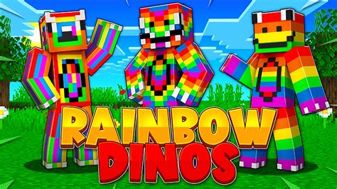 Rainbow Dinos By Builders Horizon Minecraft Skin Pack Minecraft