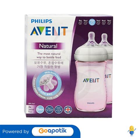 PHILIPS AVENT NATURAL SCF694 23 BOTOL SUSU WARNA PINK 260 ML BOX 2 PCS