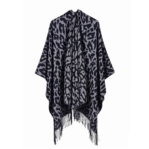 Leoparden Poncho F R Damen Poncho Shop