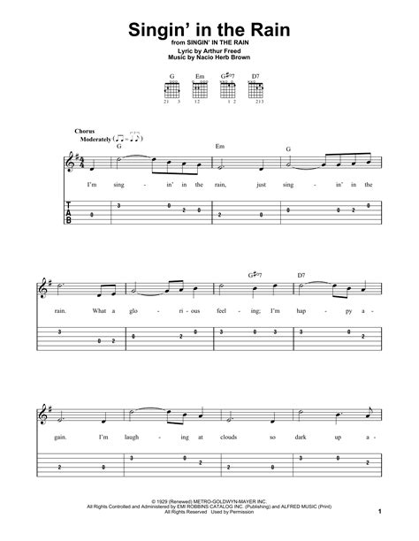 Singin In The Rain By Gene Kelly Easy Guitar Tab Guitar Instructor