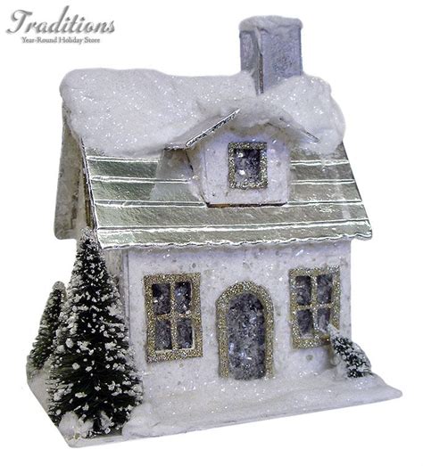 Beautiful Glittery Snow House Glitter Houses Glitter Christmas Putz