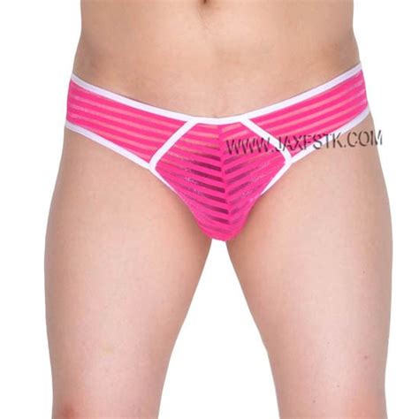 Sexy Men S Transparent Mesh Striped Bikini Boxers Underwear Pouch Mini Bikini Sheer Micro Boxers
