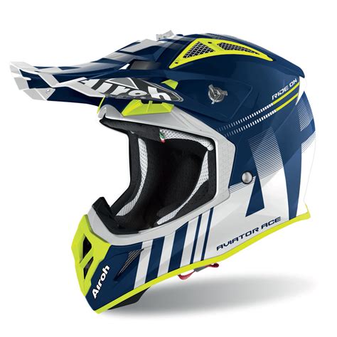 Airoh Aviator Ace Nemesi Azul Gloss Capacete Offroad Lopes Lopes