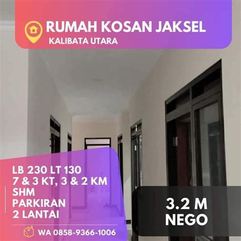 Jakarta Rumah Kosan Jakarta Selatan Jaksel Kalibata Plus Rumah