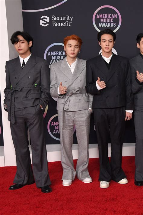 Bts American Music Awards 2021 Red Carpet Fashion Style Tom Lorenzo