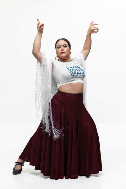 Placeit Bella Canvas Crop Top Mockup Of A Professional Flamenco