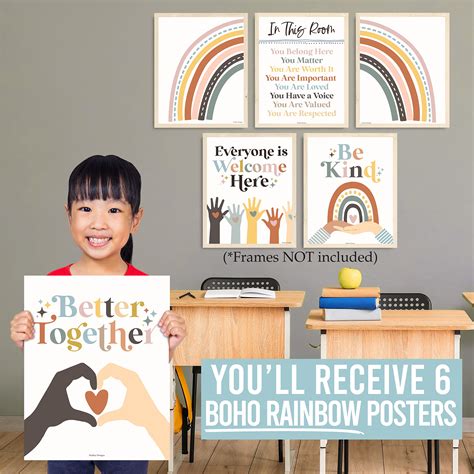 Buy 6 Rainbow Poster Diversity Posters For Classroom Decor For Teachers Elementary Inclusive