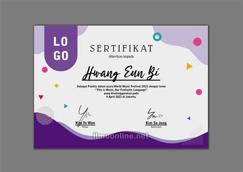 √ Template Sertifikat Format Coreldraw Gratis