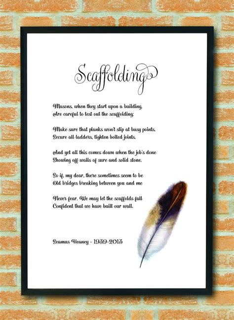 SCAFFOLDING Poem Seamus Heaney Poetry Irish Poetry Love - Etsy