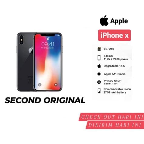 Jual Iphone X Gb Gb Second Bekas Fullset Mulus Original