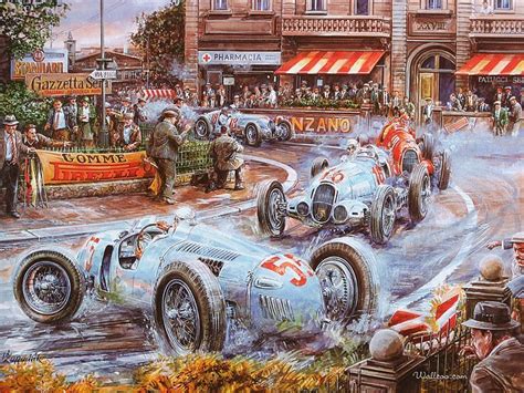 🔥 Download Zapadlik Vintage Car Racing Scene Paintings Wallpaper By