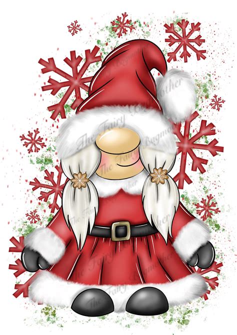 Mrs Claus Gonk Gnom Weihnachten Png Clip Art Design F R Etsy De