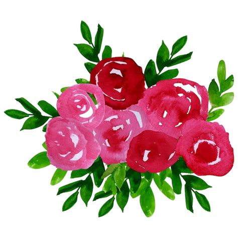 Premium Vector Watercolor Flowers Delight Pink Bouquets