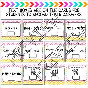 Adding Subtracting Decimals Digital Task Cards Distance Learning