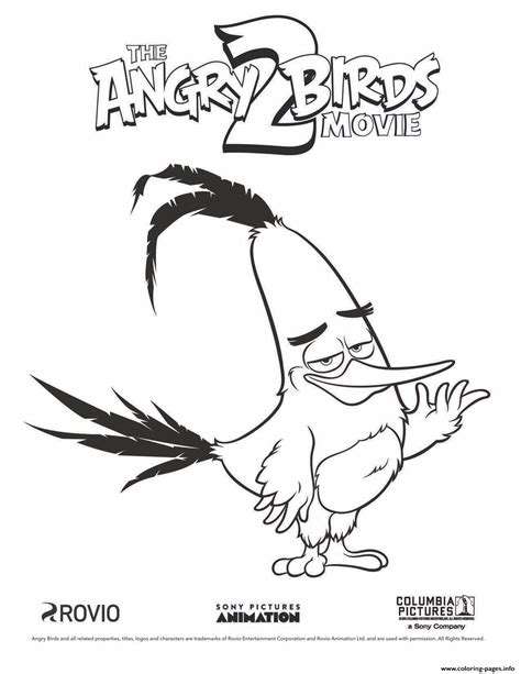 Angry Birds Yellow Bird Chuck Coloring Page Printable