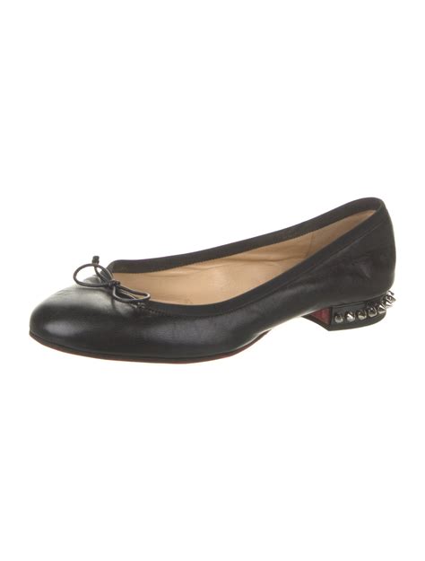 Christian Louboutin Leather Ballet Flats Black Flats Shoes