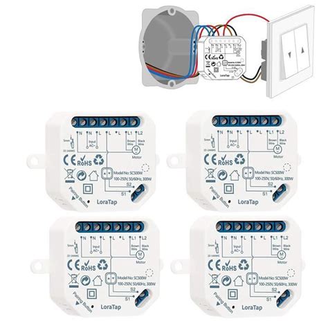 4 Interrupteur Module Volet Roulant Connecté Commutateur Rideau Stores