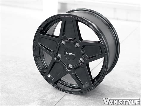 SuperMetal Rocket 18x8J 5x120 Gloss Black Alloy Wheels T5 T6 Vanstyle