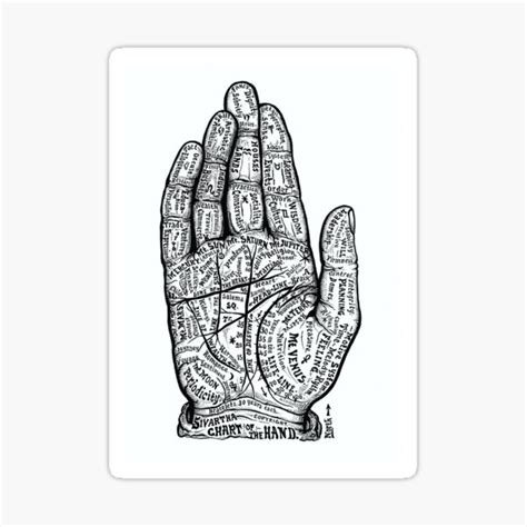 Chart Of The Hand Sticker For Sale By Flatdisk Redbubble