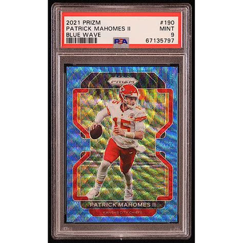 Patrick Mahomes II 2021 Panini Prizm Prizms Blue Wave 190 036 199