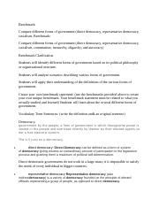 Forms Of Government Benchmark Compare Different Forms Of Government