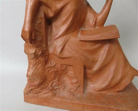 Proantic Pierre Curillont Terracotta Sculpture Woman Reading